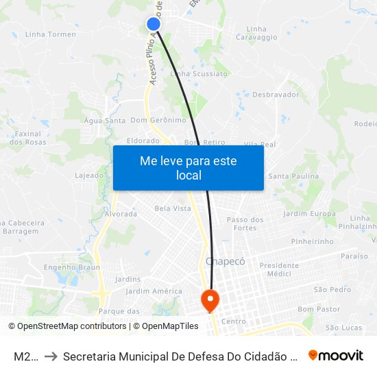 M265 to Secretaria Municipal De Defesa Do Cidadão E Mobilidade map