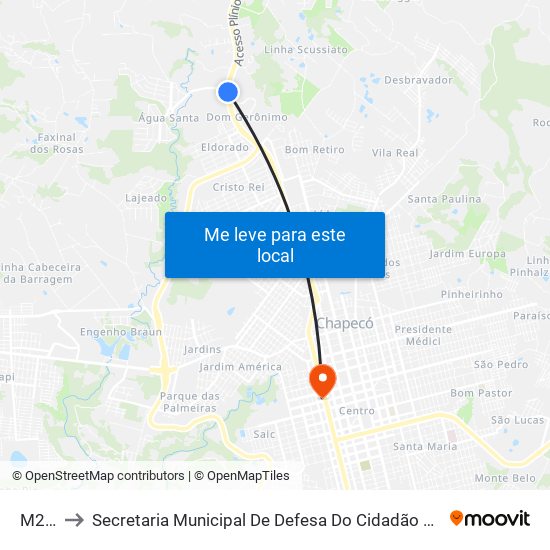 M269 to Secretaria Municipal De Defesa Do Cidadão E Mobilidade map