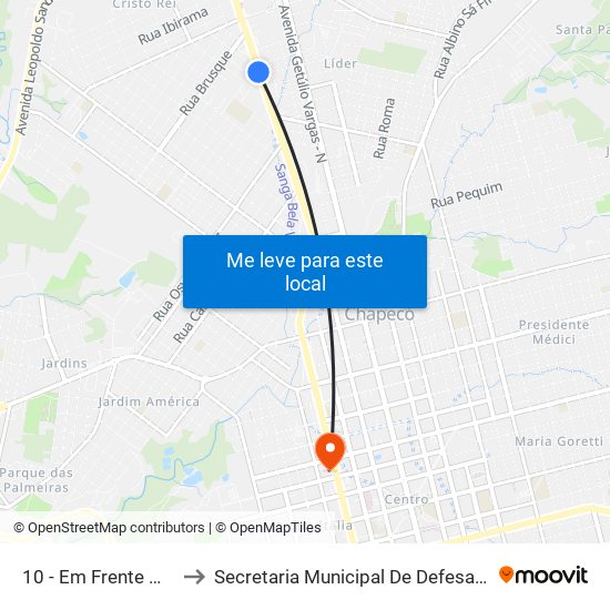 10 - Em Frente M.De Marco B/C to Secretaria Municipal De Defesa Do Cidadão E Mobilidade map