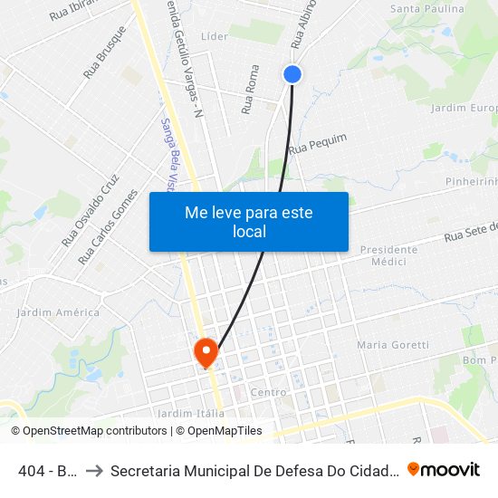404 - Bilibio to Secretaria Municipal De Defesa Do Cidadão E Mobilidade map