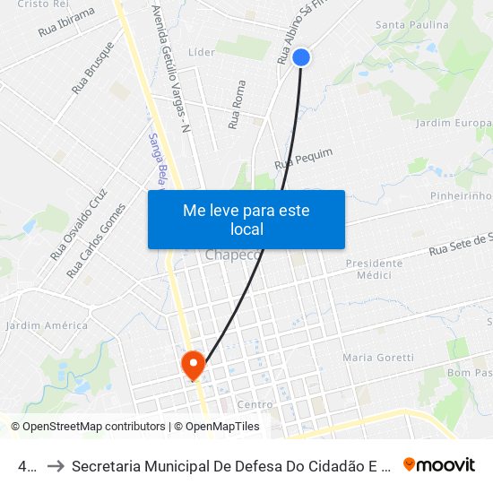 417 to Secretaria Municipal De Defesa Do Cidadão E Mobilidade map