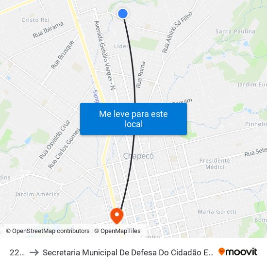 2207 to Secretaria Municipal De Defesa Do Cidadão E Mobilidade map