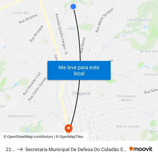 2208 to Secretaria Municipal De Defesa Do Cidadão E Mobilidade map