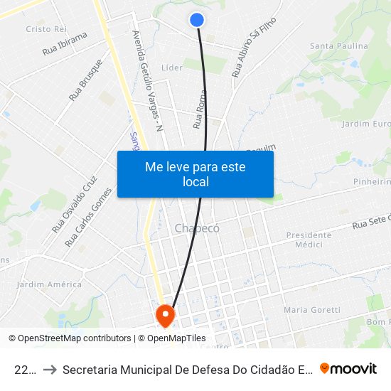 2209 to Secretaria Municipal De Defesa Do Cidadão E Mobilidade map