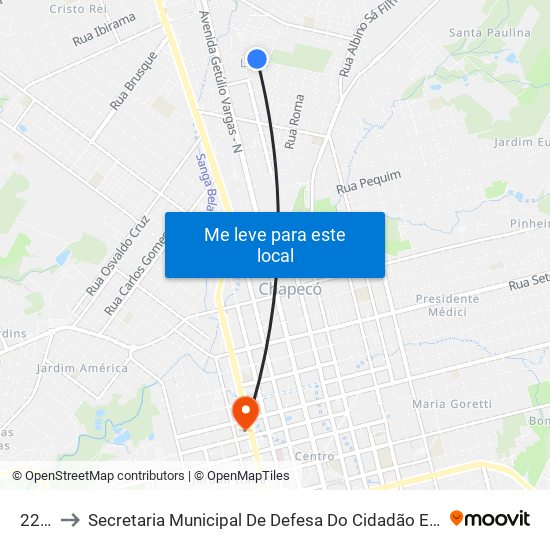 2214 to Secretaria Municipal De Defesa Do Cidadão E Mobilidade map