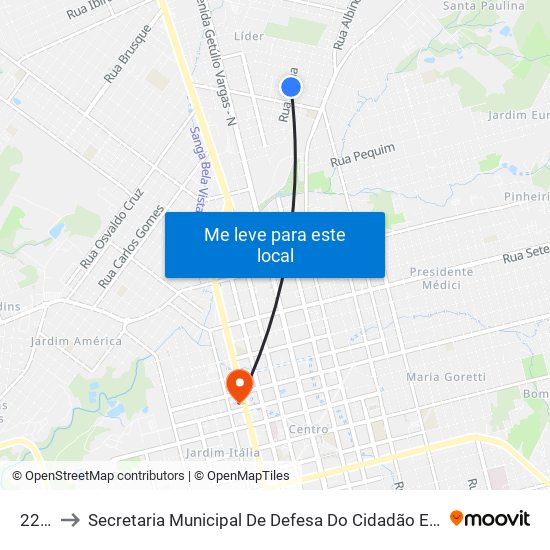 2218 to Secretaria Municipal De Defesa Do Cidadão E Mobilidade map