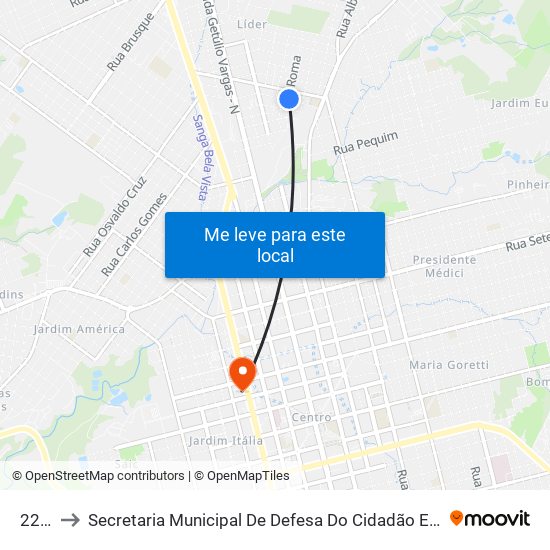 2219 to Secretaria Municipal De Defesa Do Cidadão E Mobilidade map