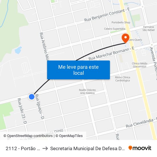 2112 - Portão Aurora Saic to Secretaria Municipal De Defesa Do Cidadão E Mobilidade map