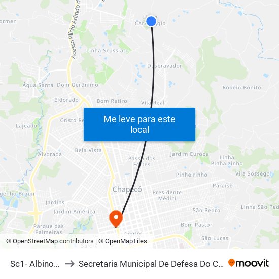 Sc1- Albino Sá Filho to Secretaria Municipal De Defesa Do Cidadão E Mobilidade map