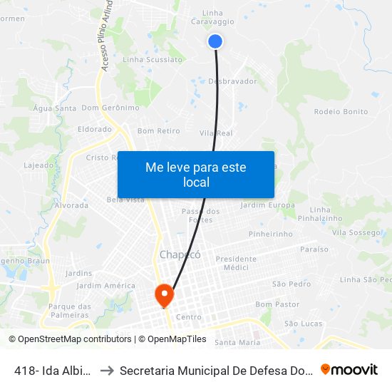 418- Ida Albino Sá Filho to Secretaria Municipal De Defesa Do Cidadão E Mobilidade map