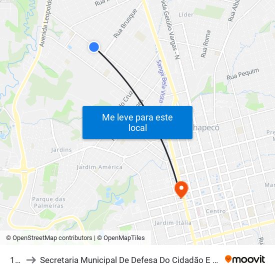 108 to Secretaria Municipal De Defesa Do Cidadão E Mobilidade map