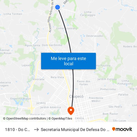 1810 - Do Colégio B/C to Secretaria Municipal De Defesa Do Cidadão E Mobilidade map