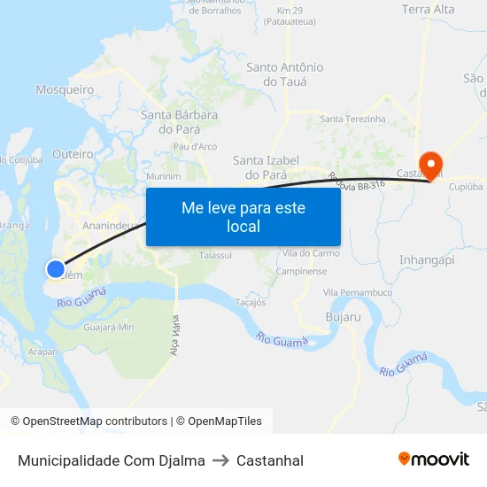 Municipalidade Com Djalma to Castanhal map