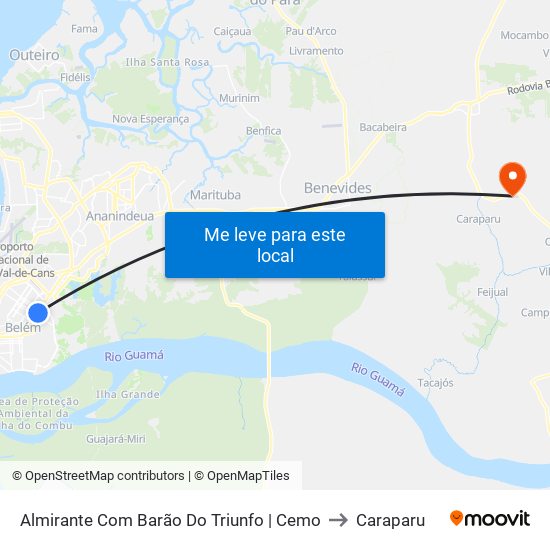 Almirante Com Barão Do Triunfo | Cemo to Caraparu map