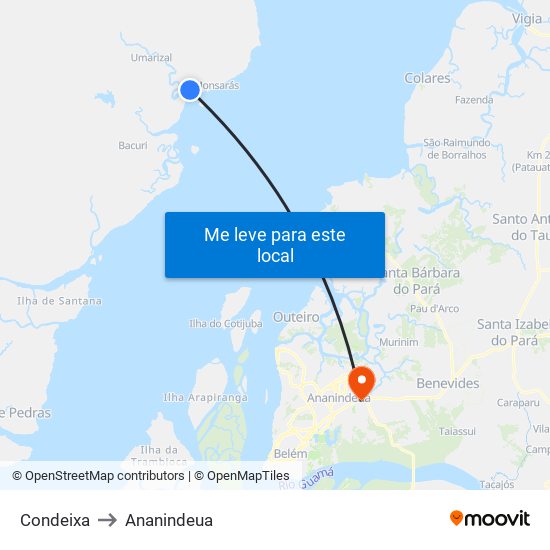Condeixa to Ananindeua map