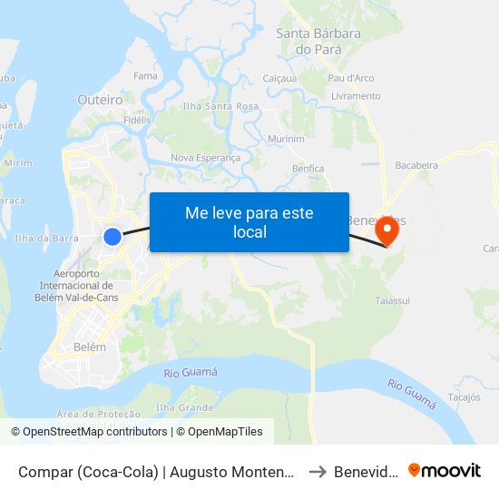 Compar (Coca-Cola) | Augusto Montenegro to Benevides map