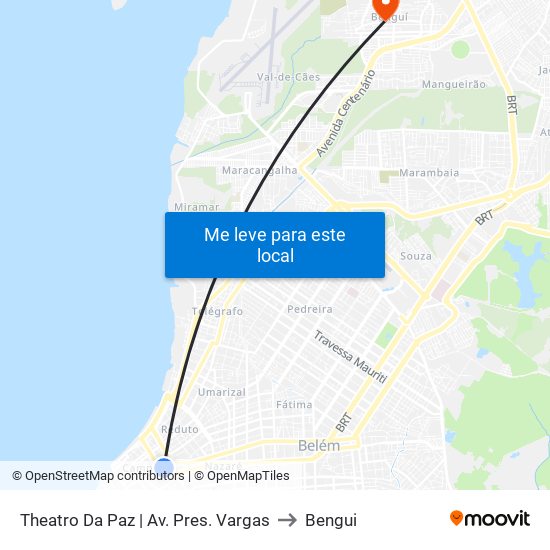Theatro Da Paz | Av. Pres. Vargas to Bengui map