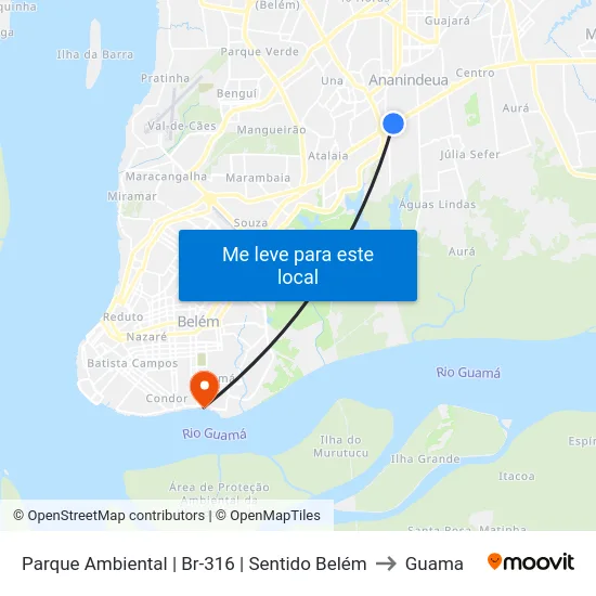 Parque Ambiental | Br-316 | Sentido Belém to Guama map