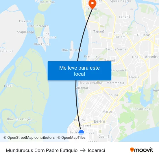 Mundurucus Com Padre Eutíquio to Icoaraci map