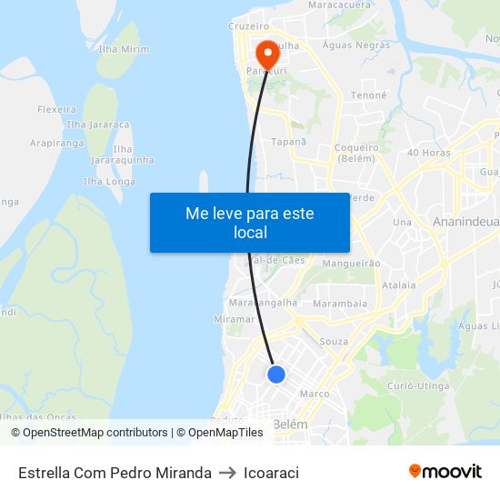 Estrella Com Pedro Miranda to Icoaraci map