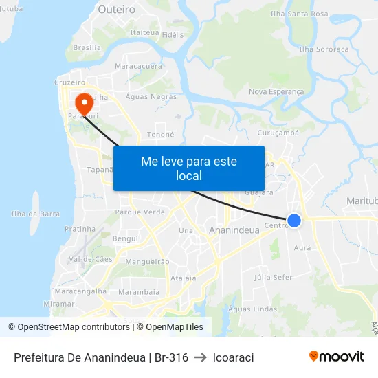 Prefeitura De Ananindeua | Br-316 to Icoaraci map