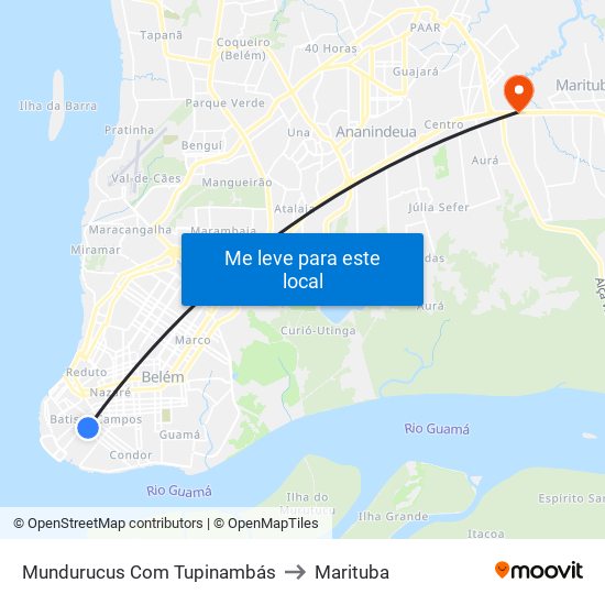 Mundurucus Com Tupinambás to Marituba map