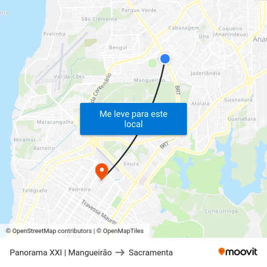 Panorama XXI | Mangueirão to Sacramenta map