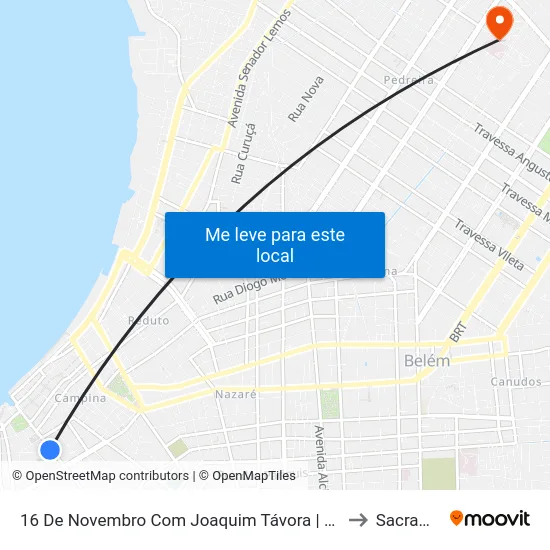 16 De Novembro Com Joaquim Távora | Ministério Público to Sacramenta map