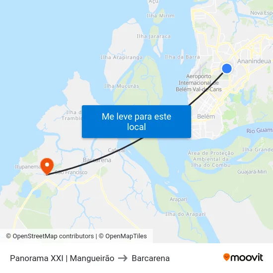 Panorama XXI | Mangueirão to Barcarena map