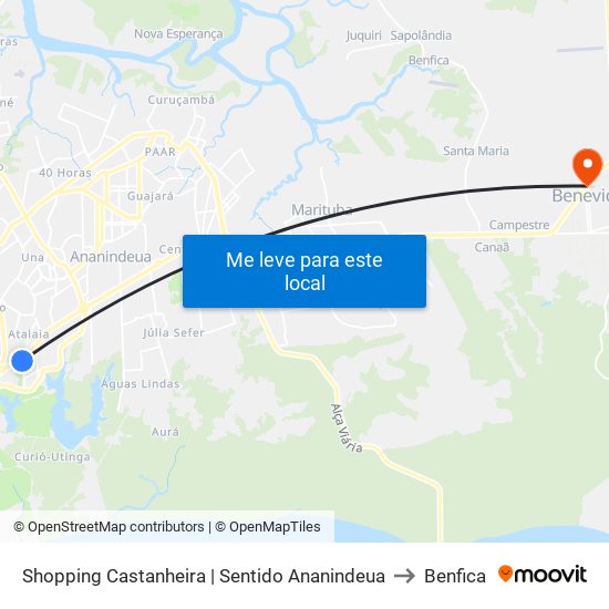 Shopping Castanheira | Sentido Ananindeua to Benfica map