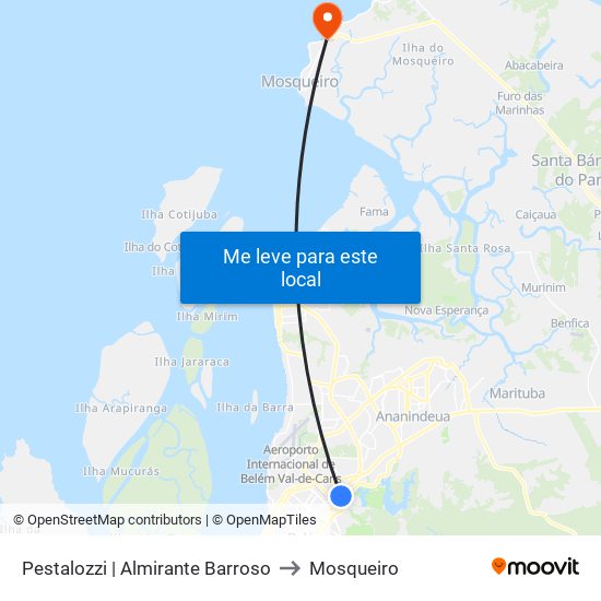 Pestalozzi | Almirante Barroso to Mosqueiro map