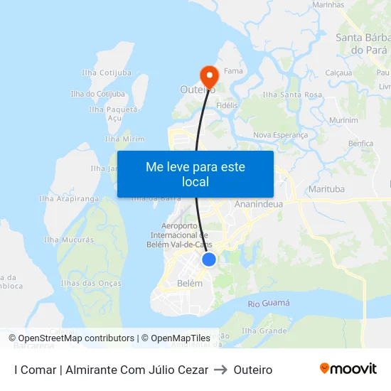 I Comar | Almirante Com Júlio Cezar to Outeiro map