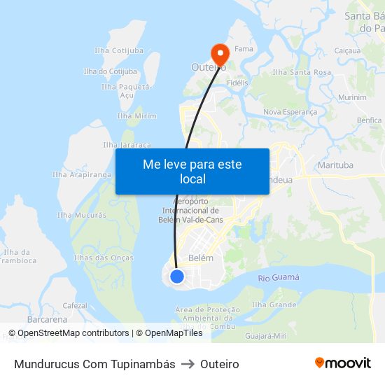 Mundurucus Com Tupinambás to Outeiro map