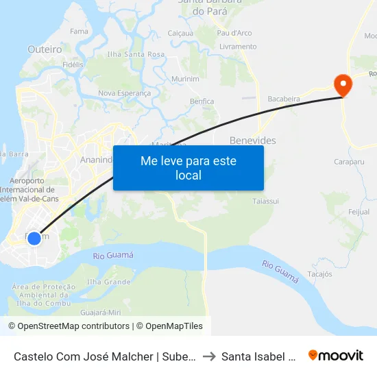 Castelo Com José Malcher | Subestação Celpa to Santa Isabel Do Pará map
