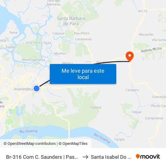Br-316 Com C. Saunders | Passarela to Santa Isabel Do Pará map