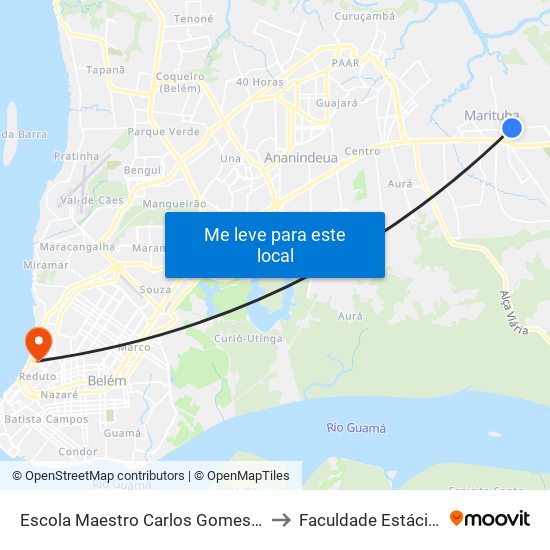 Escola Maestro Carlos Gomes | Sentido Leste to Faculdade Estácio Do Pará map