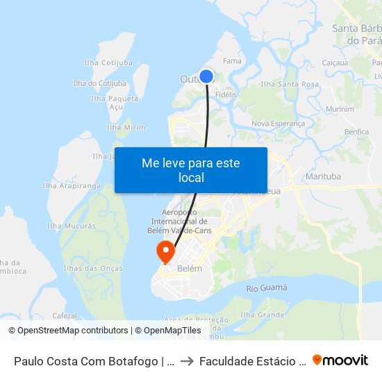 Paulo Costa Com Botafogo | Sentido Sul to Faculdade Estácio Do Pará map