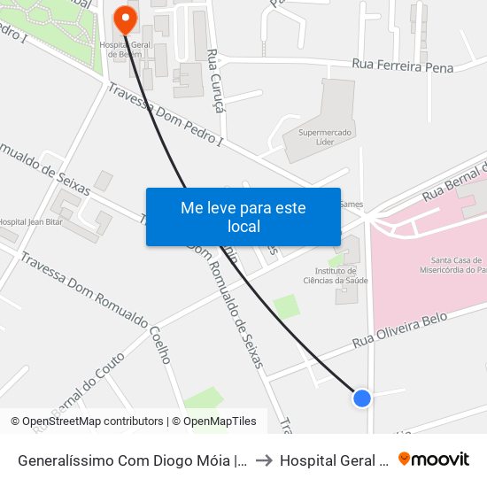 Generalíssimo Com Diogo Móia | Escola Dr. Freitas to Hospital Geral De Belém map
