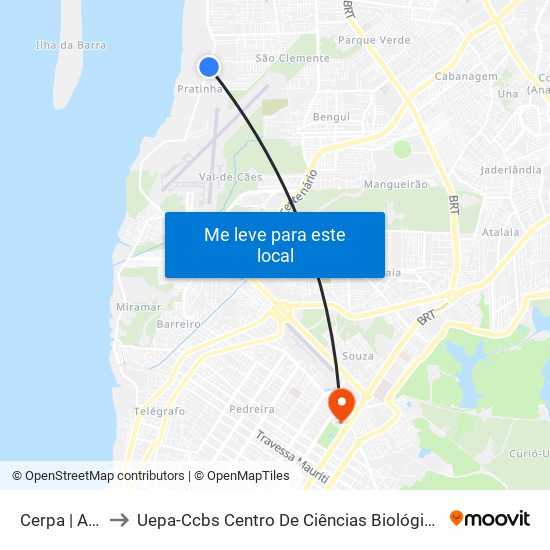 Cerpa | Artur Bernardes to Uepa-Ccbs Centro De Ciências Biológicas E Da Saúde Da Universidade Estadual Do Pará map