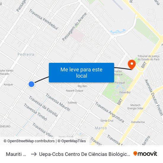 Mauriti Com Marquês to Uepa-Ccbs Centro De Ciências Biológicas E Da Saúde Da Universidade Estadual Do Pará map