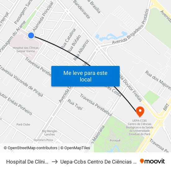 Hospital De Clínicas Gaspar Viana | Alferes Costa to Uepa-Ccbs Centro De Ciências Biológicas E Da Saúde Da Universidade Estadual Do Pará map