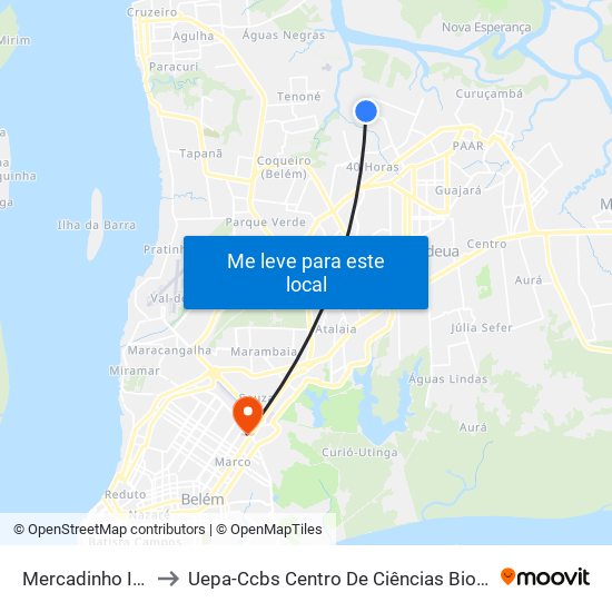 Mercadinho Ideal | E. Do Icuí-Guajará to Uepa-Ccbs Centro De Ciências Biológicas E Da Saúde Da Universidade Estadual Do Pará map