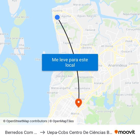 Berredos Com 15 De Agosto | Sentido Oeste to Uepa-Ccbs Centro De Ciências Biológicas E Da Saúde Da Universidade Estadual Do Pará map