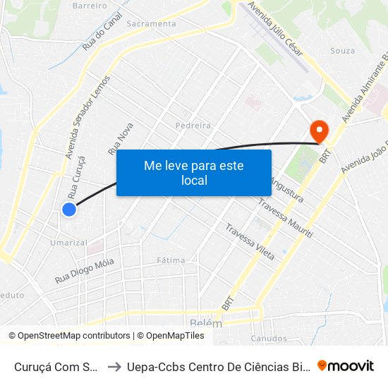 Curuçá Com Soares Carneiro | Sentido Sul to Uepa-Ccbs Centro De Ciências Biológicas E Da Saúde Da Universidade Estadual Do Pará map