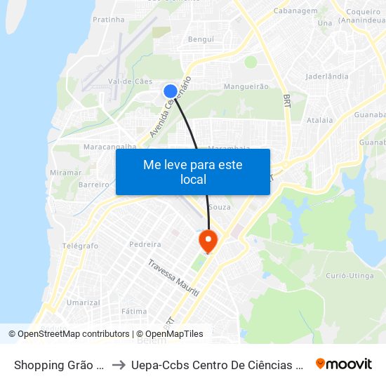 Shopping Grão Pará | Rod. Dos Trabalhadores to Uepa-Ccbs Centro De Ciências Biológicas E Da Saúde Da Universidade Estadual Do Pará map