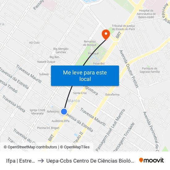 Ifpa | Estrella Com Almirante to Uepa-Ccbs Centro De Ciências Biológicas E Da Saúde Da Universidade Estadual Do Pará map