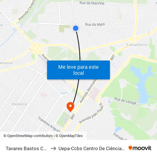 Tavares Bastos Com Rodolfo Chermont | Sentido Oeste to Uepa-Ccbs Centro De Ciências Biológicas E Da Saúde Da Universidade Estadual Do Pará map