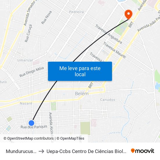 Mundurucus Com Generalíssimo to Uepa-Ccbs Centro De Ciências Biológicas E Da Saúde Da Universidade Estadual Do Pará map