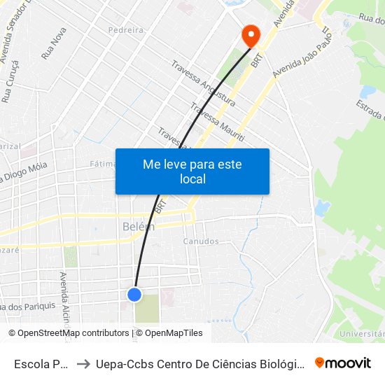 Escola Paulo Maranhão to Uepa-Ccbs Centro De Ciências Biológicas E Da Saúde Da Universidade Estadual Do Pará map
