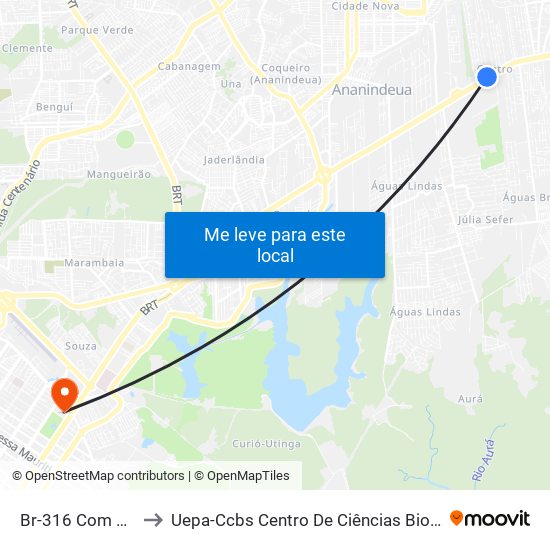 Br-316 Com R. Cavalcante | Passarela to Uepa-Ccbs Centro De Ciências Biológicas E Da Saúde Da Universidade Estadual Do Pará map